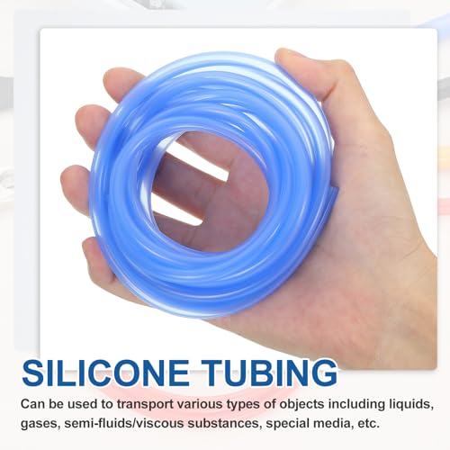 uxcell 4mm ID x 6mm OD Silicone Tubing, 9.8ft High Temp Silicone Air Tube Drip Irrigation Hose Pipe for Home Brewing Wine Beer Line and Aquaponics, Blue