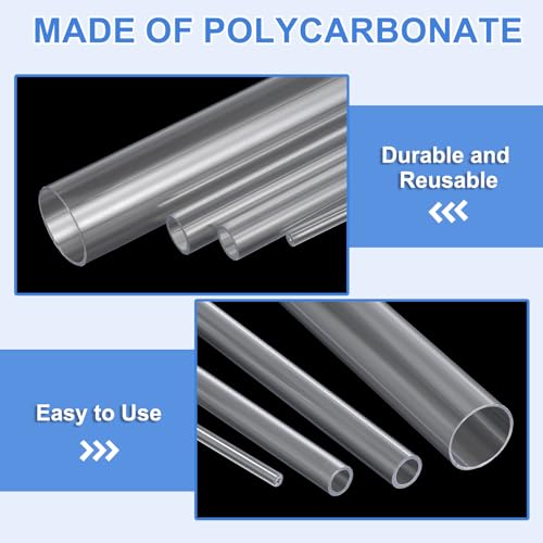 uxcell 10 Pcs Clear Plastic Rigid Tubing 1.5mm ID x 3.5mm OD, 0.5 Meters Length Round Polycarbonate Tubing for Aquarium Water Pipe, Water Cooling System, Plumbing - size: 1.5mm x 3.5mm
