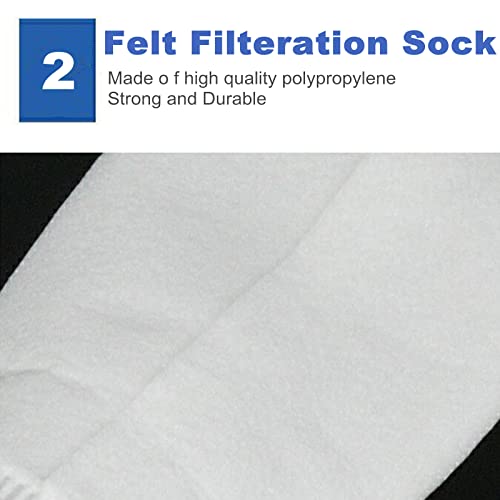 2 Pack 10 Micron 4"x9" Felt Filter Bags, 4 Inch Ring by 9 Inch Long, Liquid Filter Socks Size 3 - size: 10 Micron