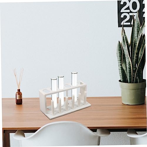 ULTECHNOVO Portable Plastic Test Tube Holder Rack Water Quality Test Tube Organizer for School Laboratory - Design for Stability White