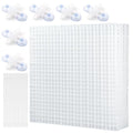 LINLAN Aquarium Fish Tank Dividers Set, 8 Pcs 30X30 cm Aquarium Grid Plastic with 6 Pcs Sucker Clips and 20 Pcs Cable Ties, Egg Crate for Fish Isolation(White) - color: White, size: L