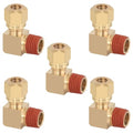5PCS D.O.T Compression Fittings Brass 90 Degree Union Elbow Joint DOT Approved 1/4" Tube OD x 1/4" NPT Thread Air Brake Line Adapter Air Suspension Kit for Car Truck Trailers - size: 1/4" OD x 1/4" NPT, style: 90°NPT Thread Elbows-5PCS