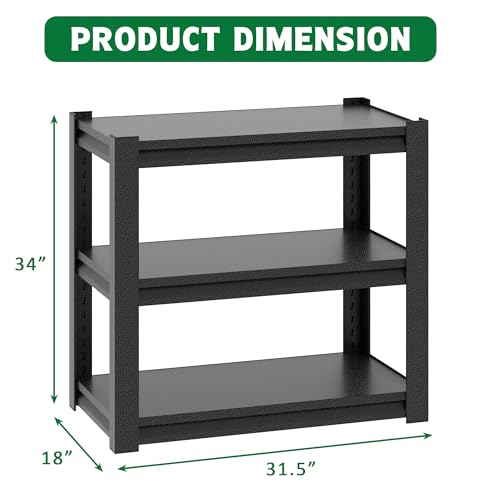 Heavy Duty 40-50 Gallon Fish Tank Stand with Adjustable 3-Tier Shelf - Durable Steel Aquarium Rack for Home Office - Perfect for Storing Fish Accessories & Decor (Black) - color: Black