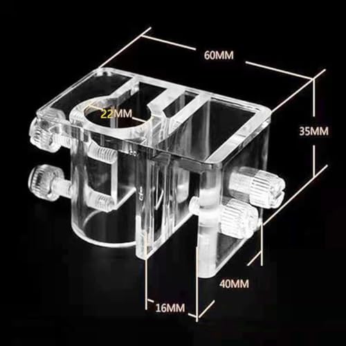 JianLing 2PCS Fish Tank Stabilizer Acrylic Inlet and Outlet Pipe Holder Aperture 22mm White Transparent Hose Holder Aquarium Filter Holder for Clamping 5-15mm Thick Glass