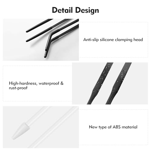 3 Pcs Multi-Functional Axolotl Tank Accessories, Pro-Grade Straight and Curved Long Tweezers with Extended Reach and Ergo-Grip, Plus a Precision Coral Feeder in One Care Bundle