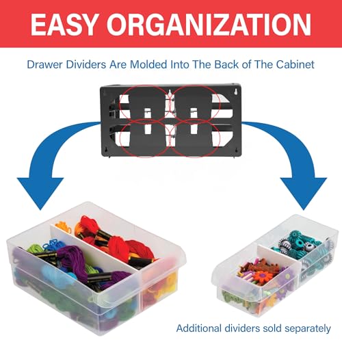 Akro-Mils 26-Drawer Plastic Drawer Storage Cabinet for Garage Organization, Bead Organizer, Building Bricks Storage, Teacher Toolbox, Makeup Organizer, 20" W x 6" D x 10" H, 10126 Black - color: Black, size: 26 Drawer, style: 1 Pack