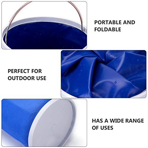 Wakauto Collapsible Water Bucket Folding Bucket Portable Water Storage Container Wash Basin Foot Bath Tub for Fishing Camping Travel Gardening Blue 9L - color: Blue 13l