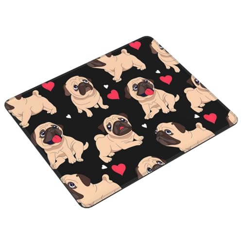 Cute Pug Fashion Mouse Pad,Pad Mousepads with Non-Slip Rubber Base for Laptop Desktop Computer, 10 X 12 Inch - color: Cute Pug, size: 10L x 12W inches