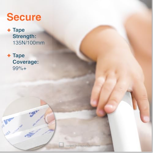 Roving Cove HeftyFit Edge Corner Protector Baby Proofing (Large 15ft Edge 4 Corners), Heavy-Duty, Soft NBR Rubber Foam, Furniture Fireplace Safety Bumper Guard, 3M Adhesive, Oyster White (Off White) - color: Oyster White, size: Large 15 feet