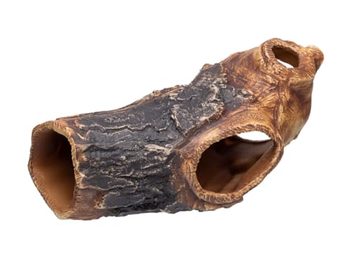 Plecoceramics Aquarium Cave - Ceramic Betta Fish Tank Decor - Natural Aquarium Decor - Large Reptile Hide - Fish cave Hideout - Snake Hide - Cave for Cichlids and plecos (Tree Lodge)