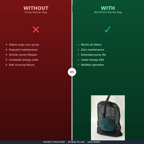 Mesh Drawstring Bag 2 Pack – 12"x16" Heavy Duty Nylon Storage Bag for Pond, Aquarium & Fountain Water Pumps, Reusable Bag with Drawstring Closure, Black