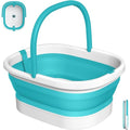 Nekteck Collapsible Foot Soaking Tub Bucket for Foot Bath Soak, Feet Basin Soaker with 138 Acupressure Nodes and Pumice Stone for Feet Health Foot Spa, Gifts for Men Women Dad Mom, Green - color: Green