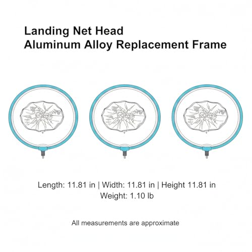 Aluminum Alloy Landing Net Head Replacement Frame for Fishing Rod Handles - Blue - size: 11.81 x 11.81 x 11.81"