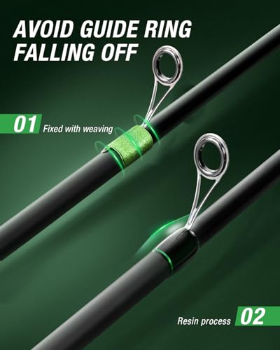Ghosthorn Fishing Rod and Reel Combo Graphite Telescoping Fishing Pole Portable Travel Kit with Carrier Bag for Freshwater Saltwater - size: 8 ft, style: 2pack Full Kit With Carrier Case