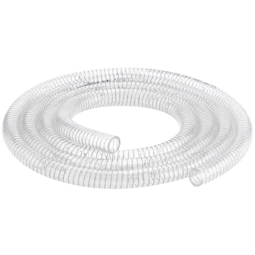 Suction Hose 2"ID x 25ft Reinforced Tubing PVC Clear Wire Vinyl Tubing,Heavy Duty Spiral Steel Flexible Hose,Dust Collection Boat Marine Pump, Drain - size: 2"ID, style: 25 feet