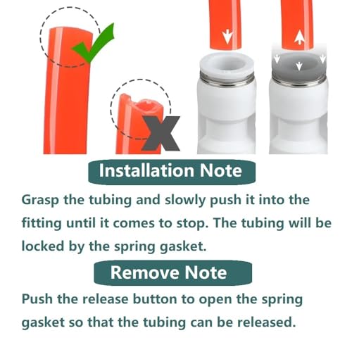 2PCS Pneumatic Check Valve, 6mm Inner Dia. Non Return Check Valve, Straight One Way Valve Push to Connect Quick Connector for Vacuum Air Compressor Pump