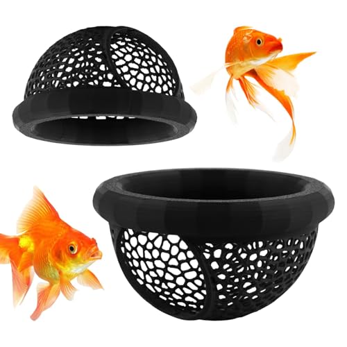 2PCS Floating Betta Hammock Hide & Shrimp Cave, 3D Printed PLA Aquarium Decor Shelter with Built-in Feeding Ring Opening, Safe Resting Spot for Betta, Shrimp & Small Fish (2 Sizes)