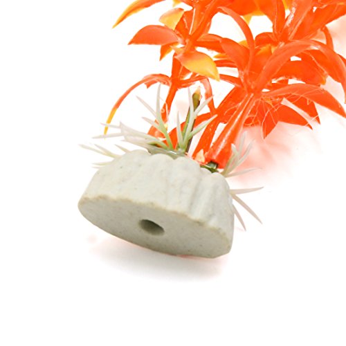 uxcell® 6pcs Orange Plastic Aquarium Plants Fish Tank Grass Plant Decorative Landscape