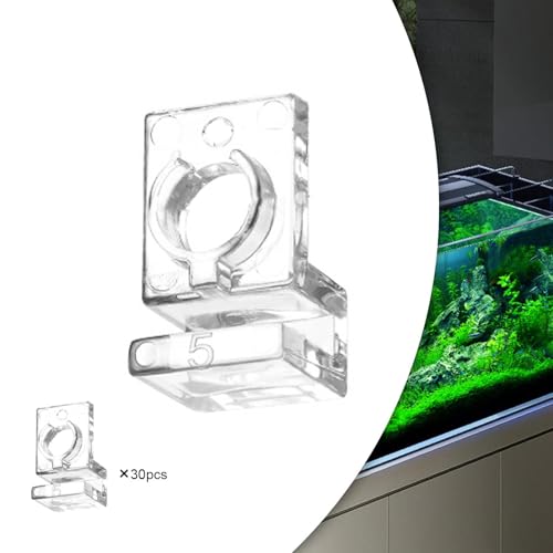 30 Pieces Aquarium Lid Clips for Rimless Aquariums Aquarium Accessories Hose Fixing Clips Aquarium Lid Support Stand Clamps, for 5mm