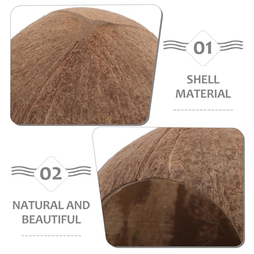 GANAZONO 4pcs Reptile Hideouts Coconut Shell Hide Boxes, Natural Tank Accessories with Large and Small Sizes, Shelter Caves for Bearded Dragon, Leopard Gecko, Hermit Crab Habitat