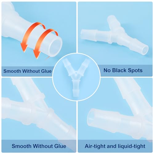 PAGOW 4 Pcs Hose Barb Fitting, 3/8" Plastic Hose Barb Tee 3 Way Y Shape Barbed Fitting for Air Line Tubing Pipe, Oxygen Tubing Pipe, Household Fuel, Gas, Water - size: 3/8" (4 Pcs)