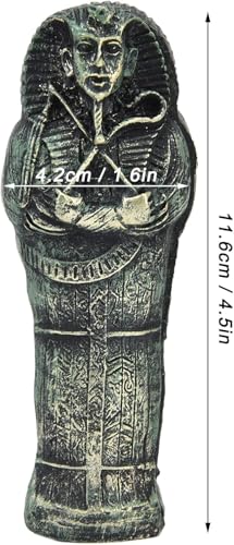 Mummy Coffin Decoration, Ancient Egyptian Theme Resin Skull & Coffin Ornament for Aquariums, Fish Tanks & Home Decor Ideal for Halloween & Festivals