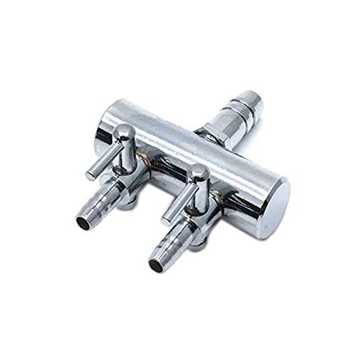 Stainless Steel Aquarium 2-Way Air Flow Lever Valve Fish Tank Air Pump Splitter Distributor - size: 2 Ways