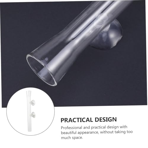 Toyvian Aquarium Shrimp Feeder Tube and Feeding Dish with Suction Cup, 200mm Crystal Glass Fish Feeding Tool for Aquarium Shrimp and Fish Supplies