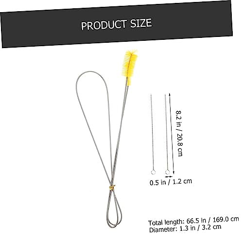 minkissy 1Set Double Ended Flexible Aquarium Cleaning Brush Set High Density Fish Tank Inlet Brush for Hard to Reach Areas for Water Outlet and Connector Cleaning