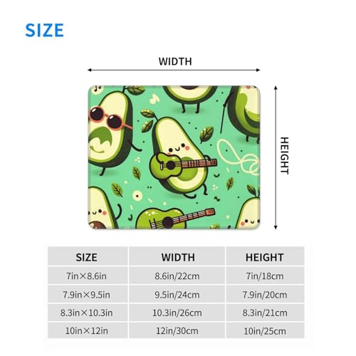 Cute Funny Avocado Fruit Fashion Mouse Pad,Pad Mousepads with Non-Slip Rubber Base for Laptop Desktop Computer, 8.3 X 10.3 in - color: Cute Funny Avocado Fruit, size: 8.3L x 10.3W inches