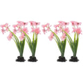 NOLITOY 4Pcs Artificial Aquarium Plants, Fish Tank Decorations Goldfish Betta Cave Accessories for Desk Top Decor (Pink) - size: 4pcs