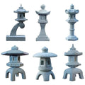 Saihisday 6pcs Miniature Asian Decor, Japanese Lantern Style, Chinese Pagoda Statue for Fish Tank Aquarium Ornament Decor Bonsai Micro Rockery Landscape Kit
