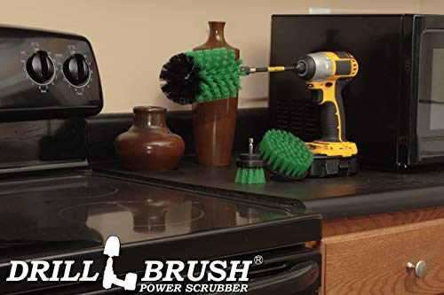 Kitchen Cleaning Supplies with Long Reach Extension - Oven Scrubbing Complete Kit - Microwave Cleaning Tools - Countertop Scrubber Brush Set - Fridge Cleaner and Scrubbing Tools - Kitchen Sink Brush - color: Medium-green