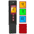 Digital pH Meter High Accuracy UL-Certified Water Tester with 6 Packs Calibration Powders Color LCD Backlit Display with pH Test Strip for Pools Hydroponics Aquariums Hot Tubs Drinking Water - color: Black