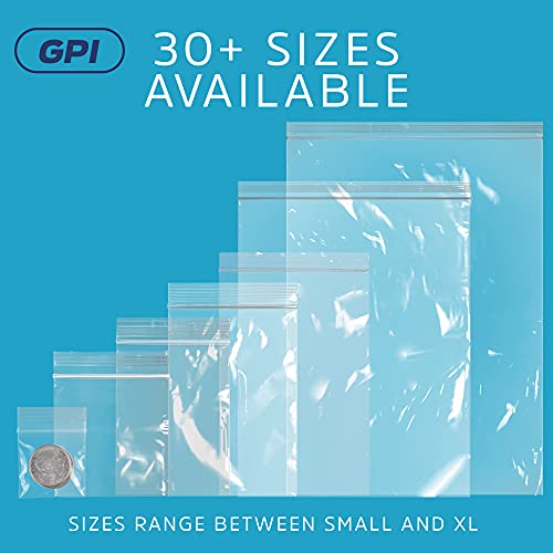 GPI - 10" x 12" 1 Gallon Zip Bags, 1000 Count, 2 Mil, Clear Plastic Reclosable Poly Baggies, with Resealable Zip Top Lock. for A4 Letter Size Paper, Apparel, Clothing, Food, Home & Office Supplies. - size: 10" x 12"