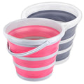 Collapsible Bucket 10L 2.6 Gallon Cleaning Bucket Mop Bucket Folding Foldable Portable Small Plastic Water Supplies for Outdoor Garden Camping Fishing Car Wash Space Saving Pink - color: Gray + Pink