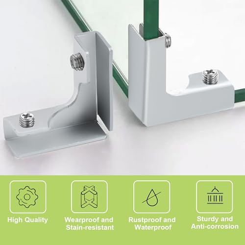 Glass Connector, 4Pcs Aluminum Alloy Glass Clamp 2 Way Glass Connectors Rimless Clip Holder for Fixing DIY Fish Tank, Glass Display Cabinet, for 12-16mm Thickness - color: Aluminum Alloy,for 12-16mm, size: 4 Pieces