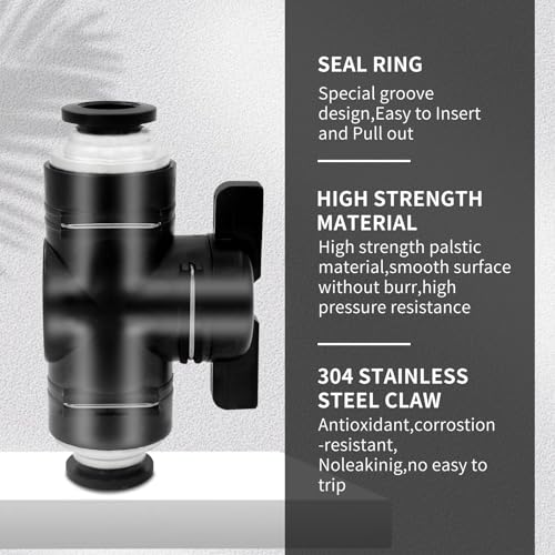 5/32 Push to Connect Ball Valve Union Air Flow Control Valve Quick Connect Tube Fittings Pneumatic Valve Air Hose Fittings 5pack - size: 5/32"