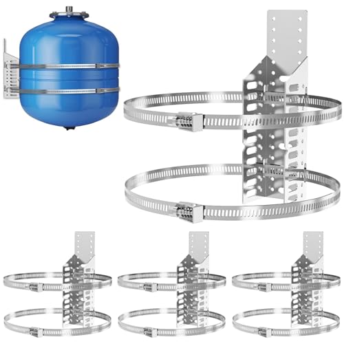 4 Set- Expansion Tank Mounting Bracket for Hot Water Heater,Thermal Expansion Tank Holder with 2 Earthquake Straps,Support 5-Gallon Hot Water Tanks up to 13 inches in Diameter - color: 4 Sets