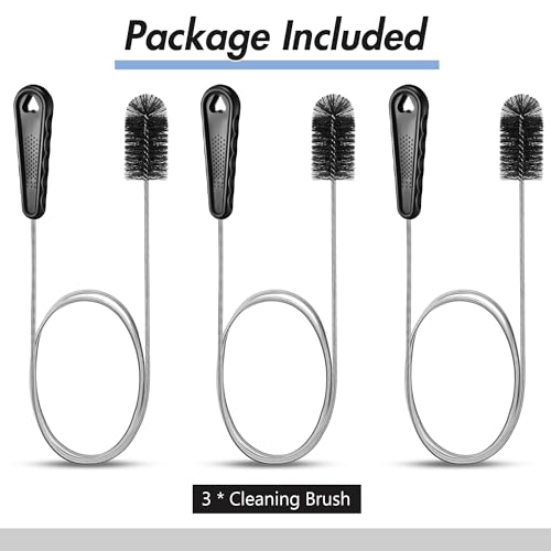 3 Pcs Condensate Trap Flexible Drain Brush, 48 Inch AC Drain Line Cleaning Brush for AC & HAVC Condensate P Trap, Black - color: Black, size: 48 Inch