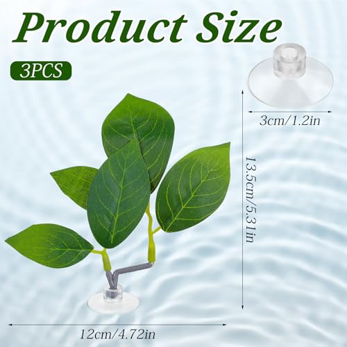 3 Pcs Betta Fish Leaf Pad, Betta Leaf Hammock Fish Tank Decorations Aquarium Decor Simulating The Natural Habitat for Sleeping Resting Hiding Playing Breeding with Plastic Suction Cup