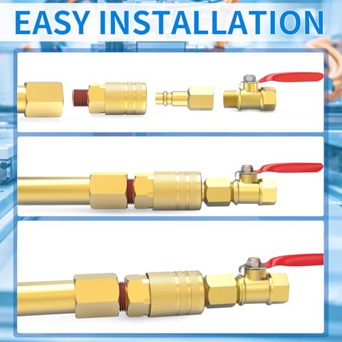 ChillWaves Brass Ball Valve, Air Compressor Ball Valve Shut Off Switch 3/8" NPT Male x 3/8" NPT Female Thread Pipe Fitting(4-PACK) - size: 3/8" MNPT x 3/8" FNPT, style: PACK OF 4