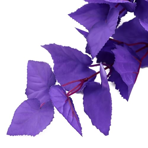 ALEGI Silk Aquarium Plants, 16 Inch Artificial Silk Plants Decorations for Fish Tank,Aquarium Décor Plastic Plants (Purple, 2 Pack) - color: Purple