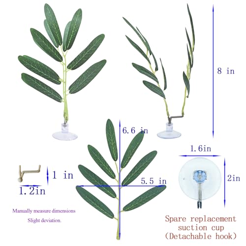 Fish Leaf Pad Suction Cup Tank Accessories Aquarium Décor Simulating Adjustable Plastic Green Plants Betta Natural Playing Spawning Breeding Resting Bed Multi Leaf Design