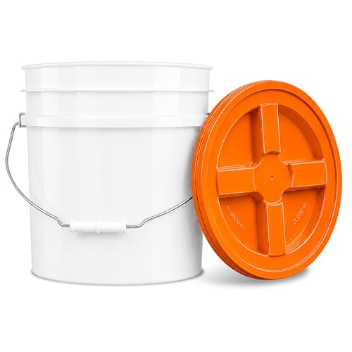 ePackageSupply 3.5 Gallon Bucket with Lid - Food Grade Bucket with Airtight Gamma Seal Screw-On Lid, 90 Mil Heavy Duty HDPE Plastic, BPA Free, for Bulk Food Storage, Made in USA - Orange, 1 Pack - color: Orange, size: 1 Pack