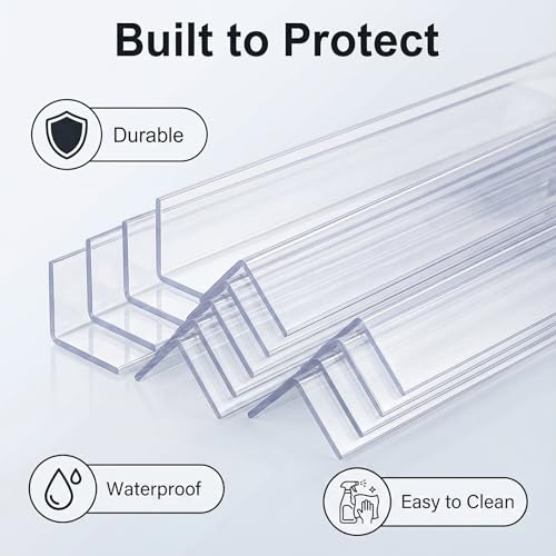 6PCS Clear Self-Adhesive Night Stand Corner Protectors，Corner Guards & Edge Protector for Wall Door Frame Cabinet Baseboard & Door, Table, Stair (2.5x60.96cm/1.0x24in) - color: Clear, size: 2.5x60.96cm/1.0x24in