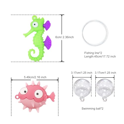 Aquarium Ornament, 2 Pcs Fish Tank Decorations Floating Decor Octopus with Floating Device,Cute Fish Tank Accessories for All Kinds of Simulated Underwater World - style: StyleF