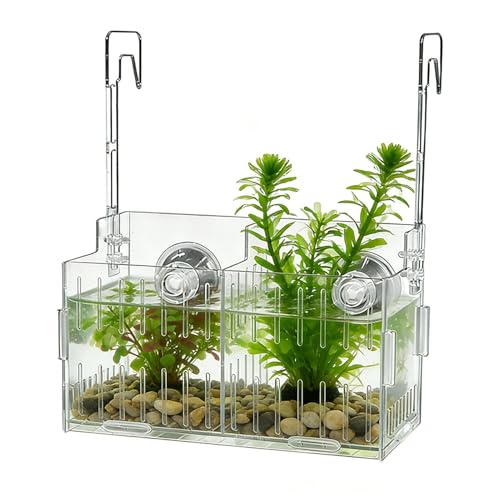 Hydroponic Plant Holder – Transparent Double-Hook Aquarium Holder, Adjustable Acrylic Aquatic Plant Planter, Durable Plants Rest, Underwater Vine Moss Decoration for Aquarium Corner - size: Double grid