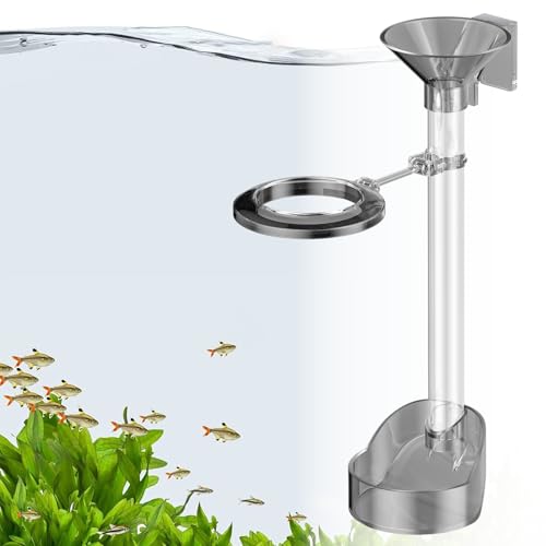 Pawfly Clear Acrylic Shrimp Feeding Tube and Dish Set, Aquarium Fish Feeder Tube with Floating Feed Ring & Cleaning Brush, Adjustable Feeder Tube Fish Feed Tube, Shrimp Tank Accessories