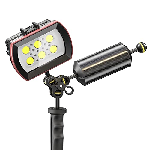 Sea frogs D60mm, 8'', Carbon Fiber Float Arm for Ultralight, Aquatic Arm, Buoyancy Provided 300g, Underwater Camera System Diving Tray Video Light/Strobe GA-6 - color: D60mm, 8'' Carbon Fiber Float Arm